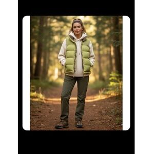 The North Face Nuptse 700 Down Puffer Vest Women Sz S Avocado Green VTG Gorpcore